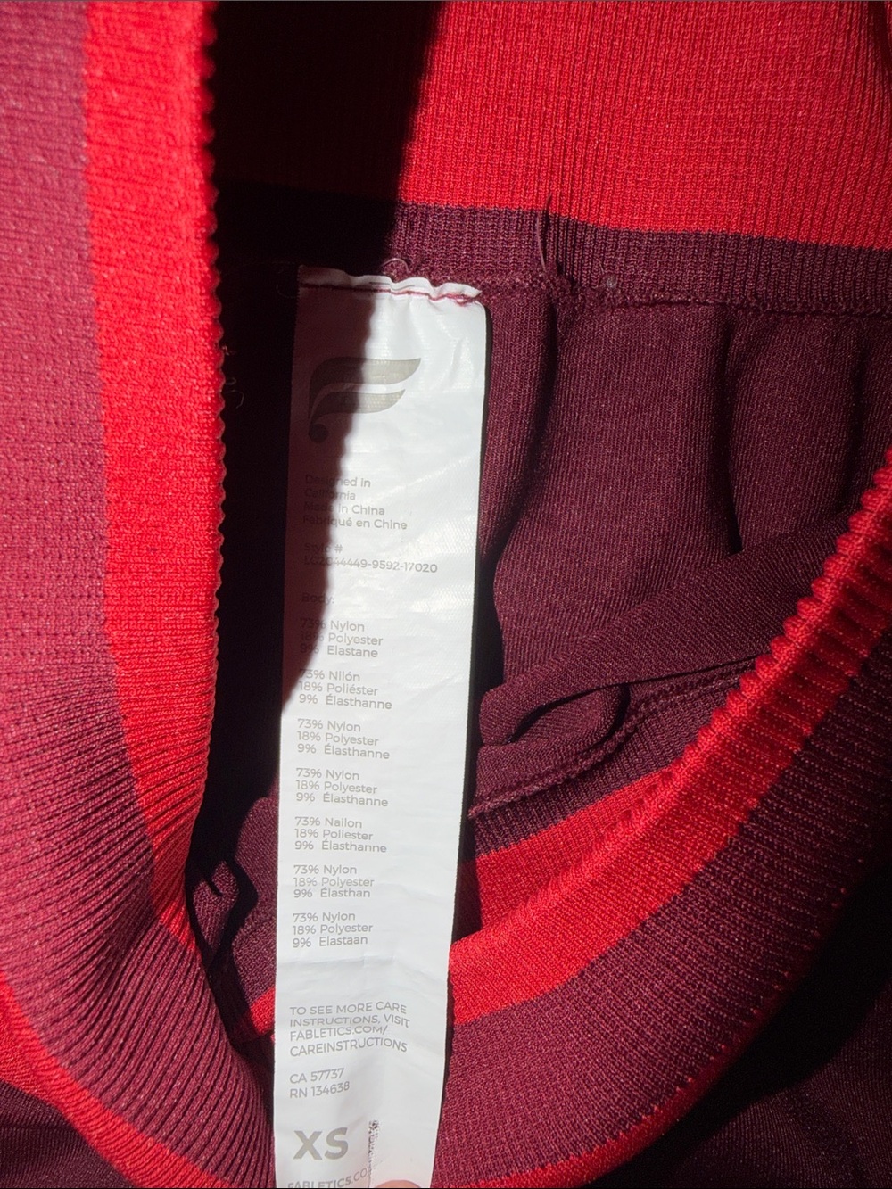 Fabletics Burgundy Colorblock Sports Bra Legging Set XS - Picture 4 of 5